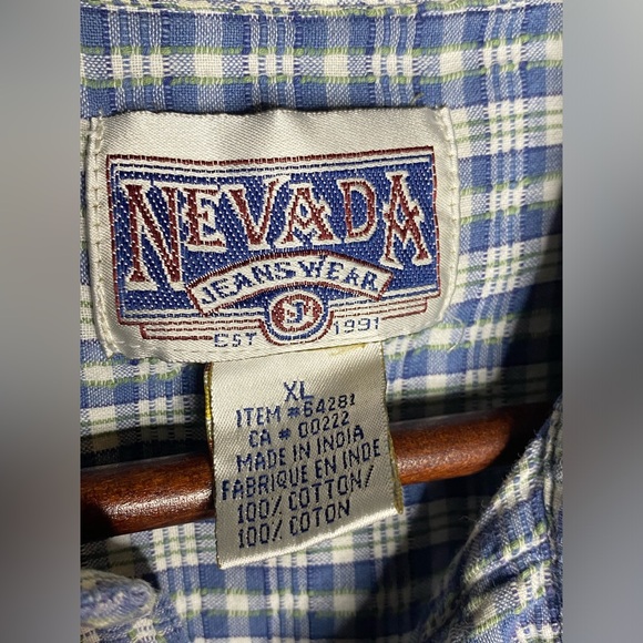 Nevada jeans vintage 90s grunge button down short sleeve - Picture 3 of 3